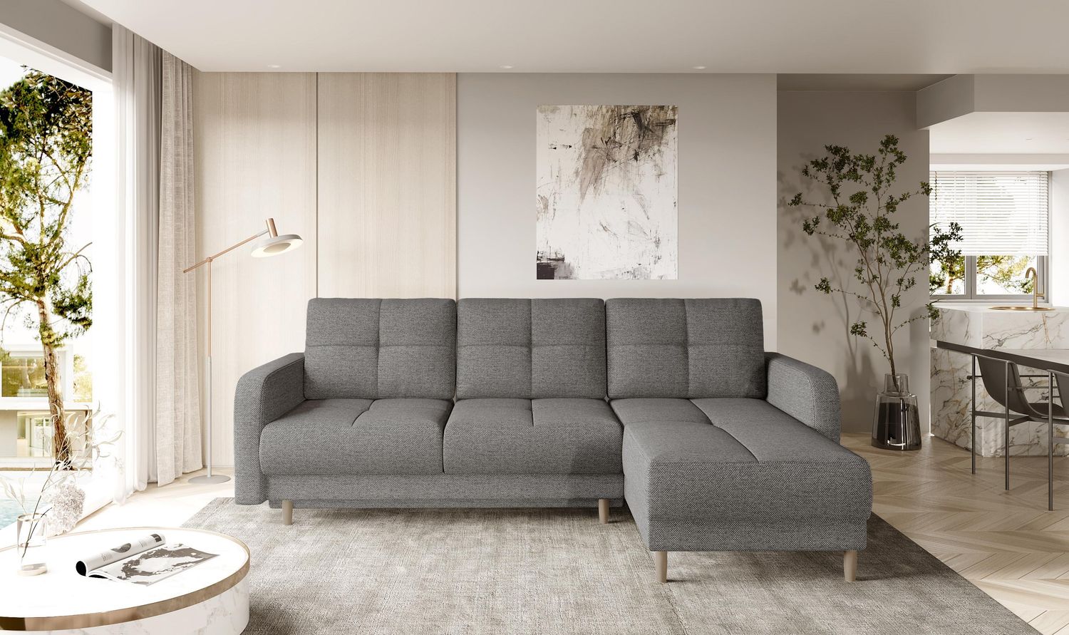 Wohnideebilder Roxi Grau Ecksofas & Eckcouches CO-ROX-U-04VER Bild 1