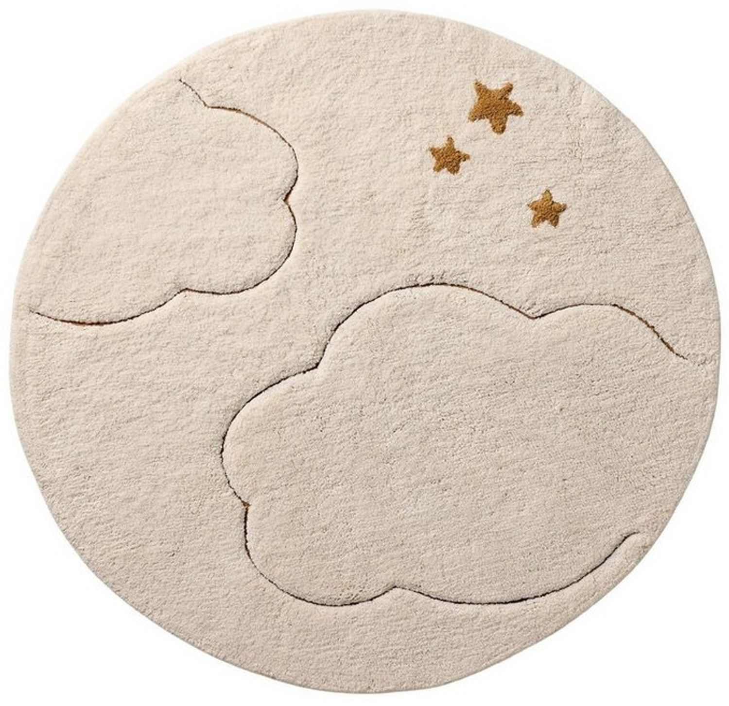 vertbaudet Kinderteppich Runder Teppich Kinderzimmer WOLKEN Bild 1