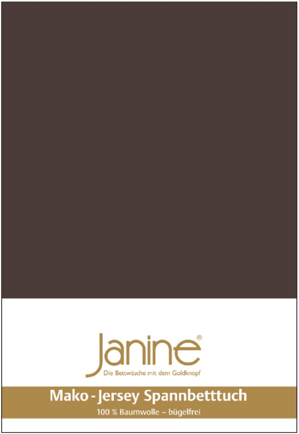 Janine Mako Jersey Spannbetttuch Bettlaken 140-160x200 cm OVP 5007 87 dunkelbraun Bild 1