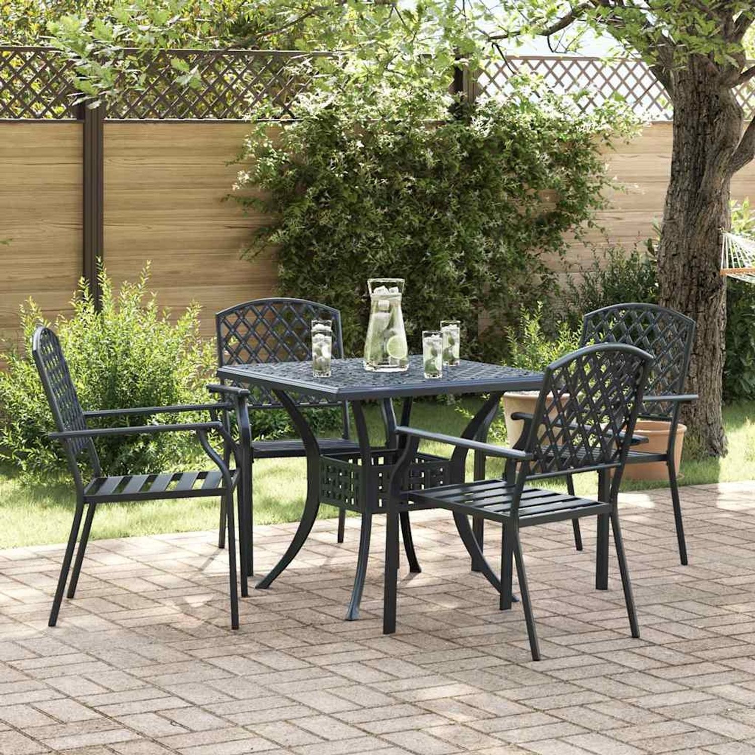 vidaXL Gartenstuhl 4 pcs Anthrazit 56 x 65 x 89 cm Stahl 362776 Bild 1