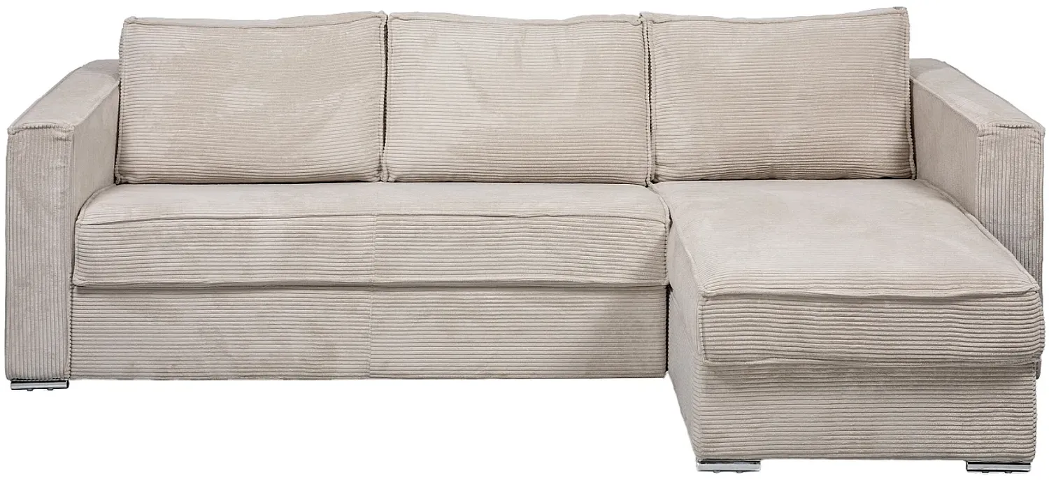 Vente-unique - LORETO Sofa SamtStoff Beige - B 223 cm152 cm x H 90 cm x L 278 cm Bild 1
