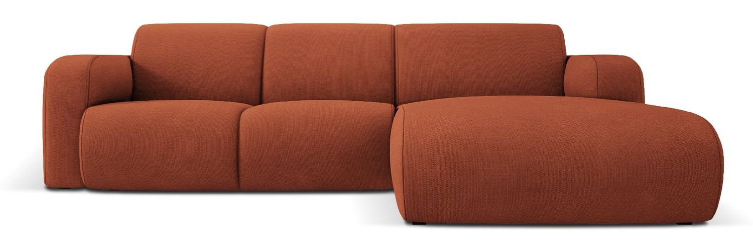 Micadoni Ecksofa Molino 4-Sitzer Rechts Strukturierter Stoff Orange Bild 1