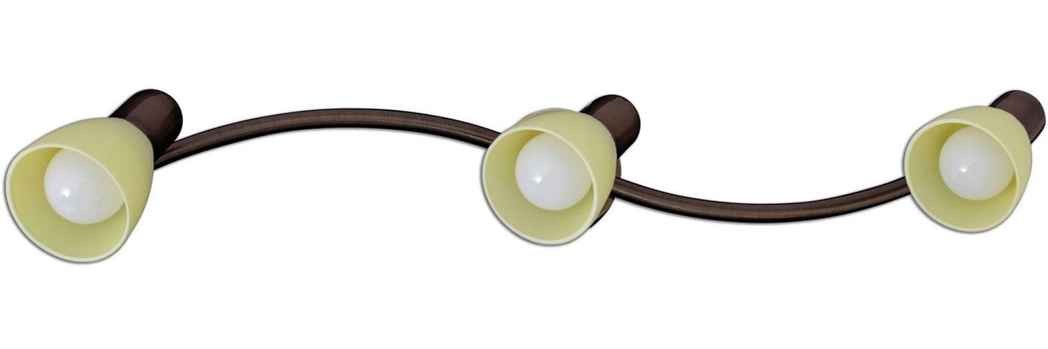 näve LED Deckenspot Mestre, LED wechselbar, Warmweiß, 3er LED Wand-u. Deckenspot, E14, braun, Glasschirm weiß Bild 1