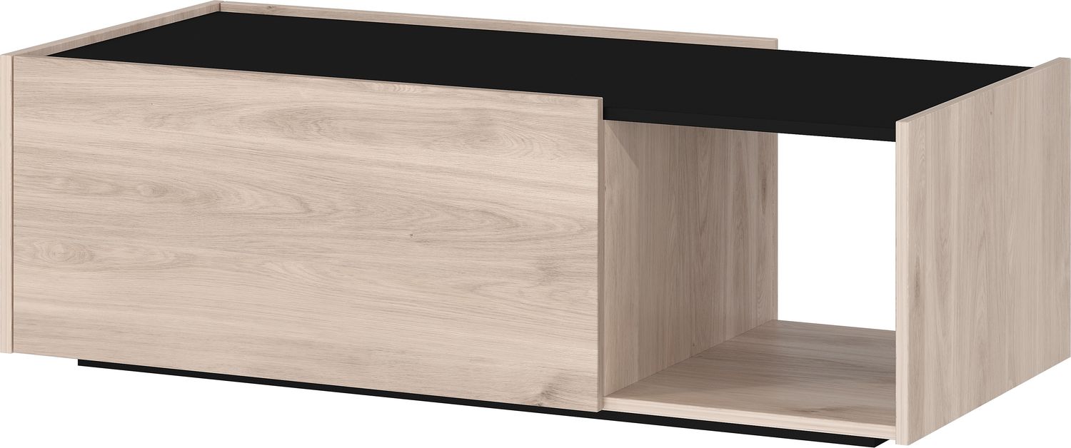 Germania Couchtisch 1300-627 GW-Cantoria, in Eiche/Schwarz, mit zwei Klappen, 112 x 37 x 53 cm (BxHxT) Bild 1