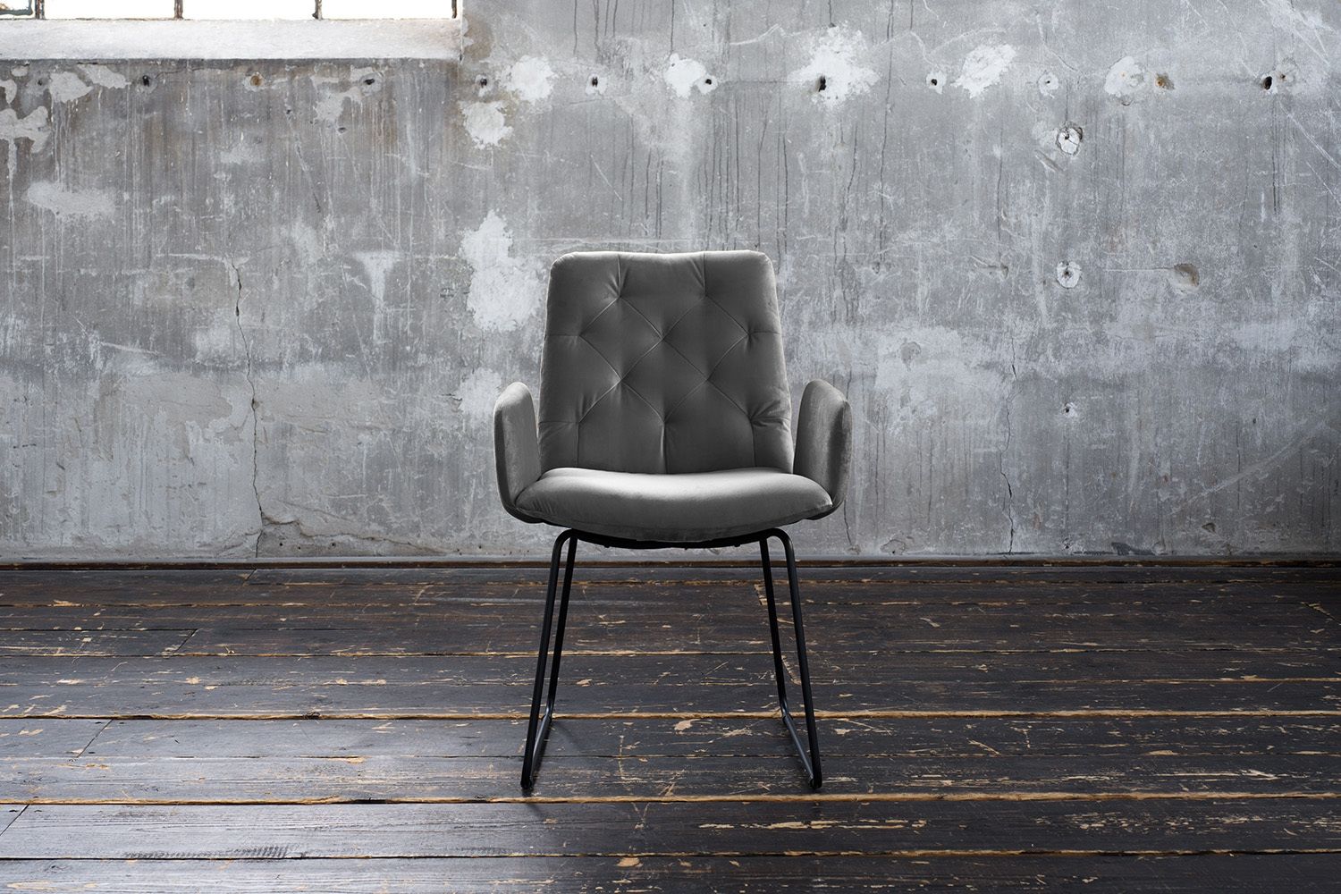 KAWOLA Stuhl NEW CHARME Esszimmersessel Velvet stone 87 x 66 x 59 cm Bild 1