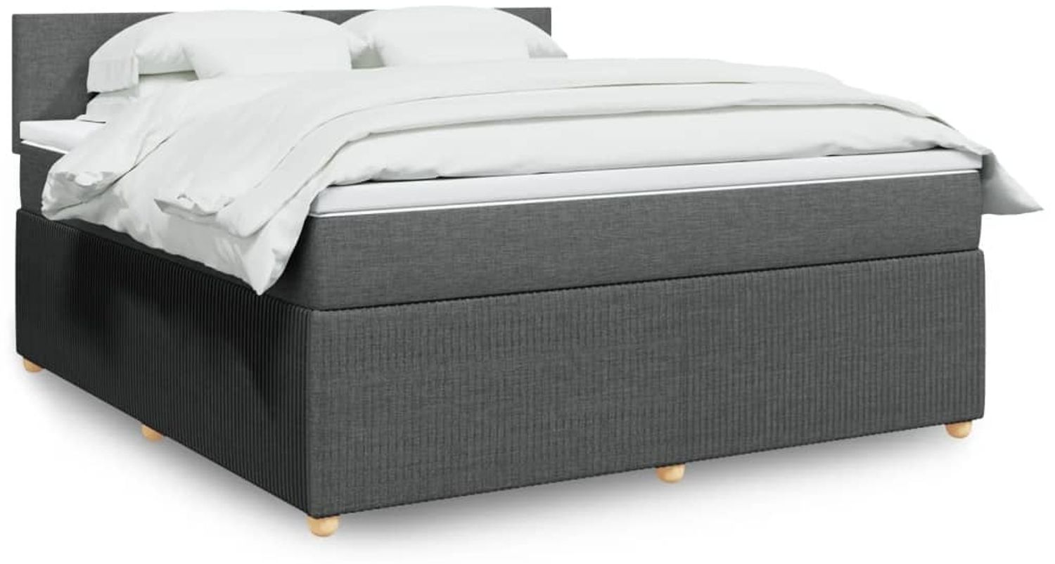 vidaXL Boxspringbett mit Matratze Dunkelgrau 180x200 cm Stoff 3287529 Bild 1