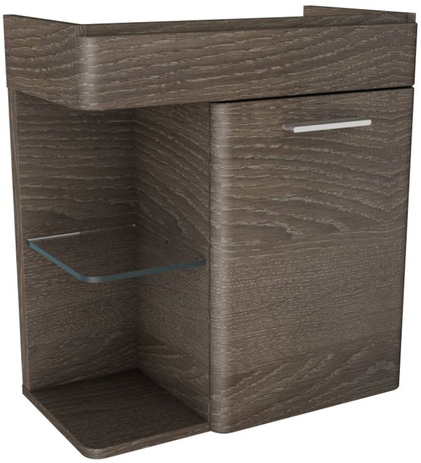 LANZET K8 Gäste WC Waschtischunterschrank 55 cm, Dunkelbraun Bild 1