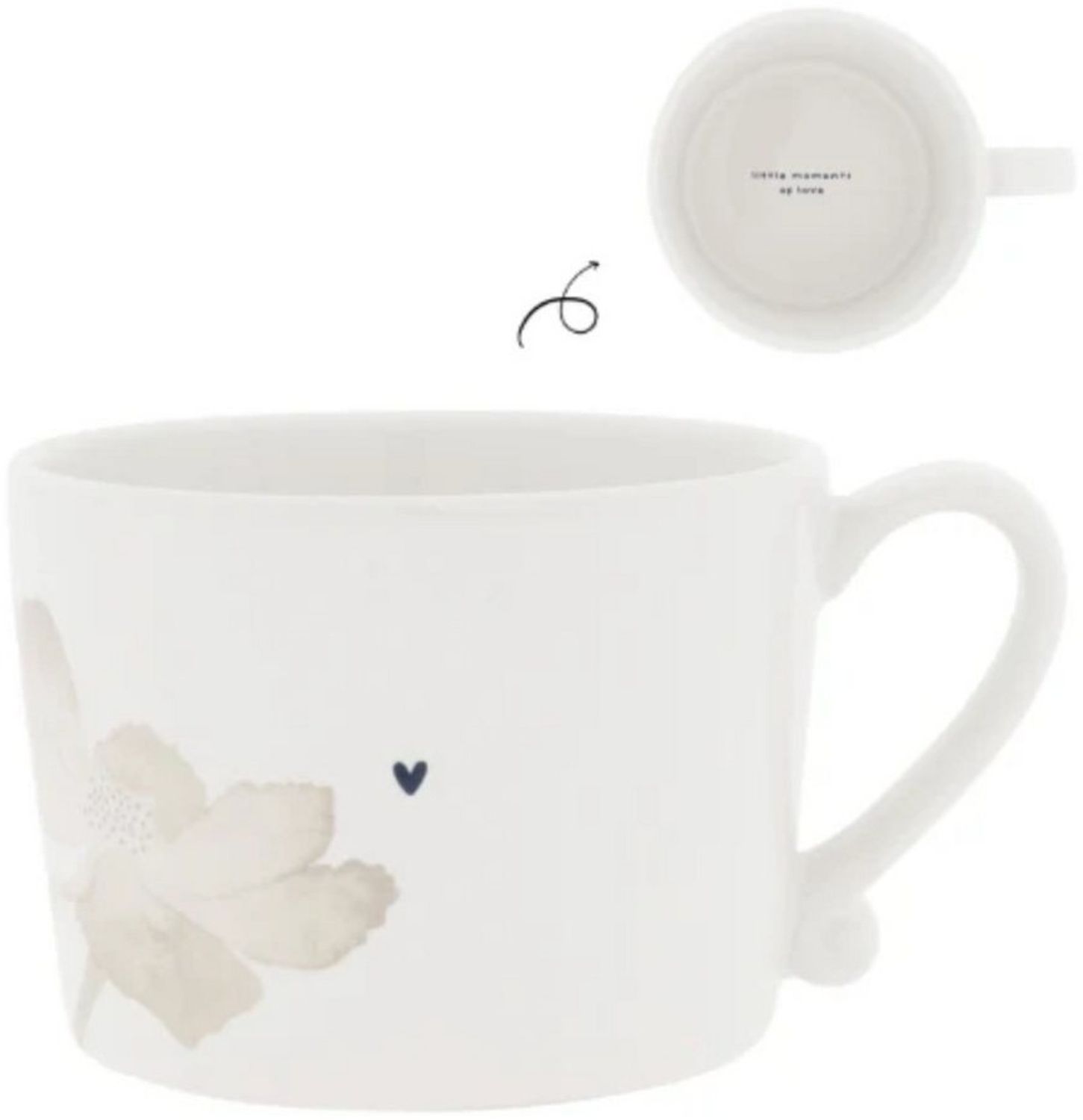 Bastion Collections Tasse Blume Natural weiß/beige aus keramik Bild 1