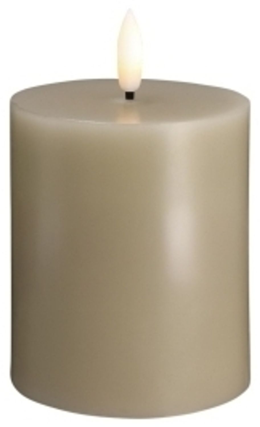 Moods & More LED-Blockkerze in Kit Grey – Ø 7 4 cm x H 10 cm Bild 1