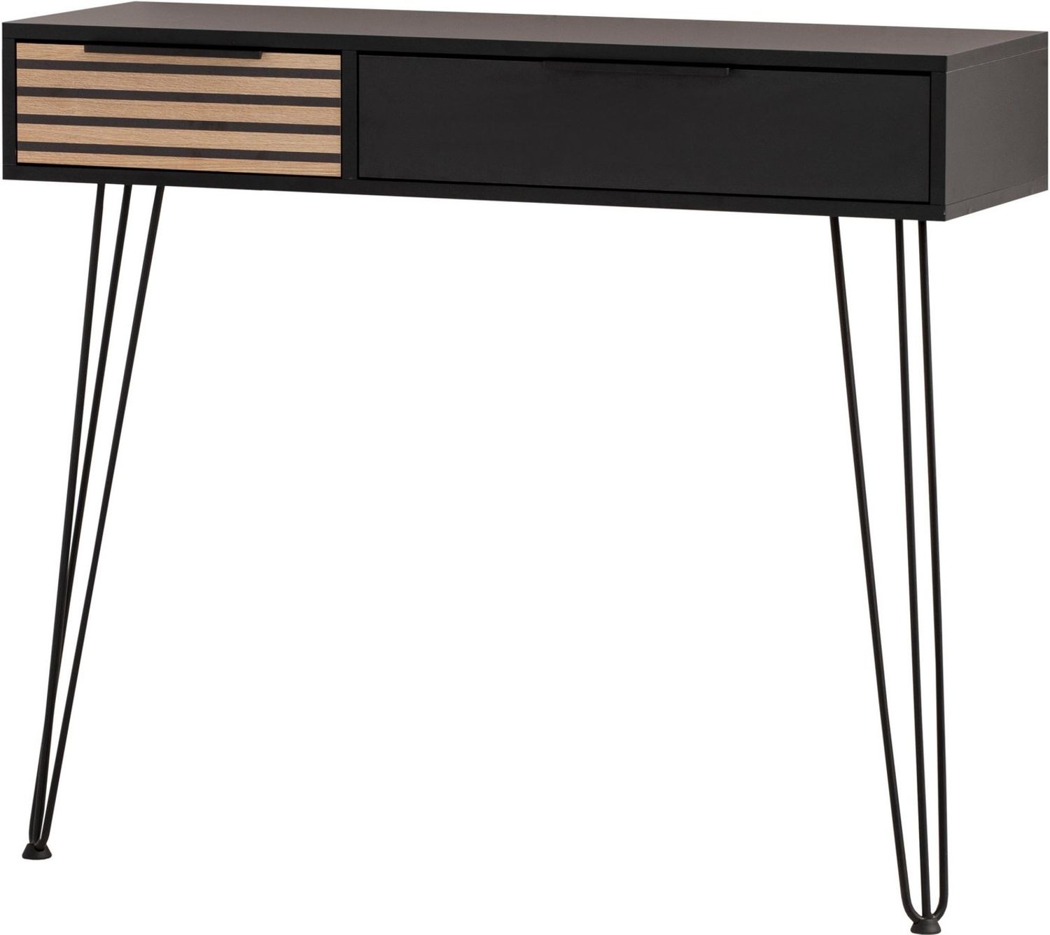 Schildmeyer Konsolentisch Hank, Holzwerkstoff, Schwarzmatt/Akustikpaneel Optik, 103,7 x 32,1 x 88,4 cm Bild 1