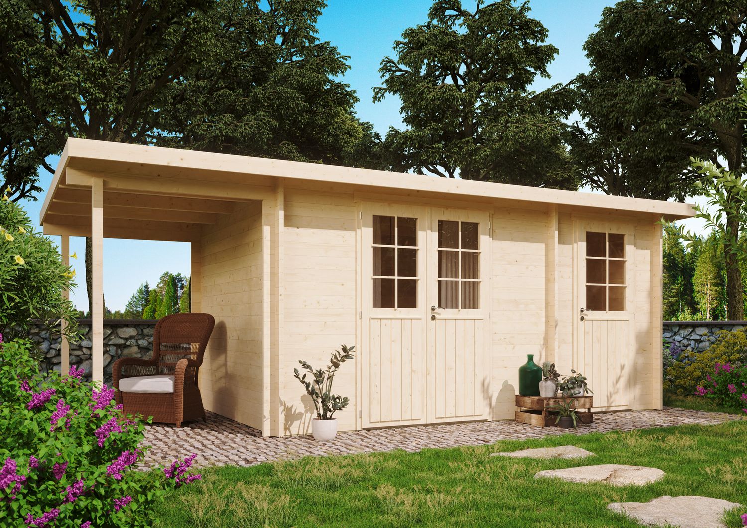 Gartenhaus Carin 44 B +SD Schwedenrot Bild 1
