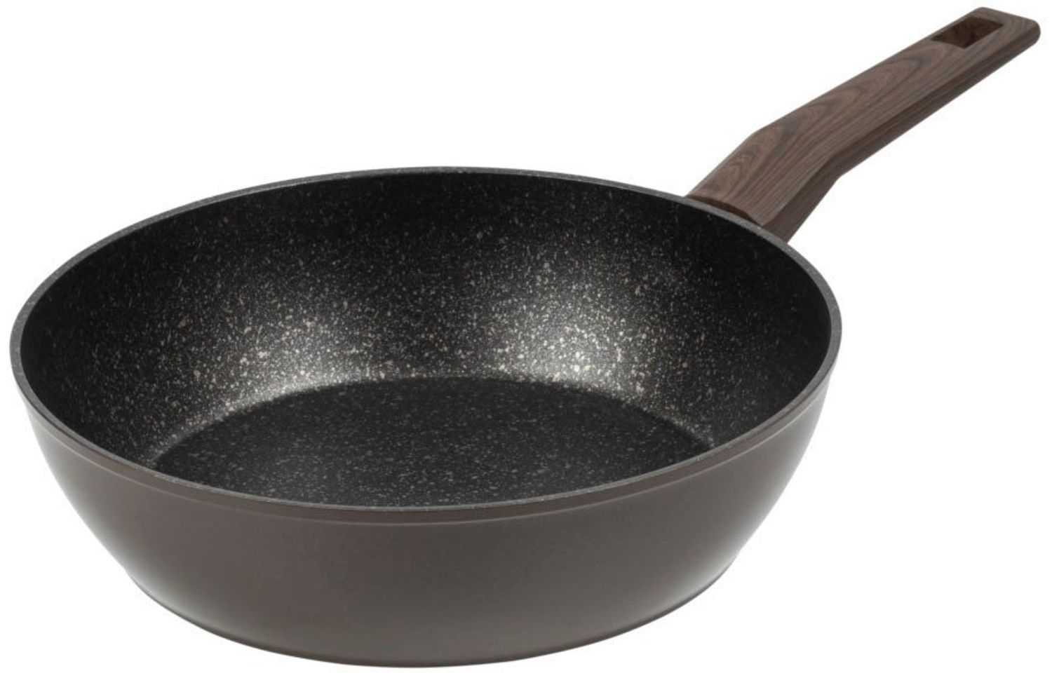 RESTO Kitchenware Bratpfanne Carina, tiefe Schmorpfanne mit holzähnlichem Soft-Touch-Griff, Aluminium (1-tlg), mit Marmor-Antihaftbeschichtung, 4-lagig, für alle Herdarten geeignet Bild 1