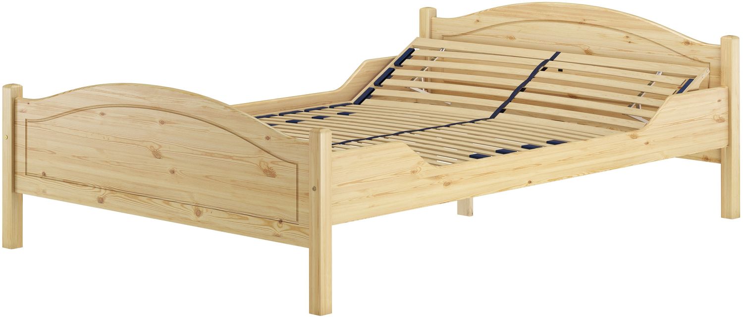 Überlanges Doppelbett 140x220 Kieferbett Massivholz Ehebett Zubehör wählbar V-60.30-14-220Federholzrahmen inkl. Bild 1