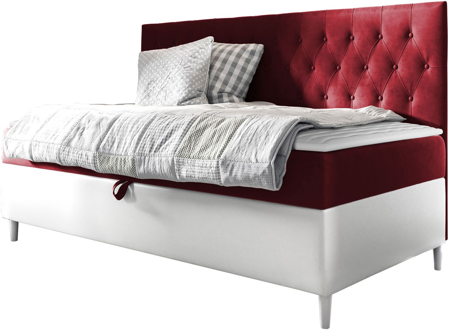 Boxspringbett 'Lenda Junior 2' rot 100x200 cm Bild 1