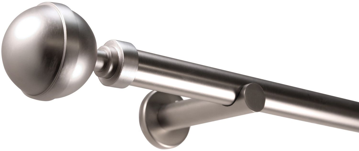 Deco-Raum® Gardinenstange 1-lauf 25mm Kugel | Länge: 430cm | Material: Metall | Farbe: Edelstahl-optik Bild 1