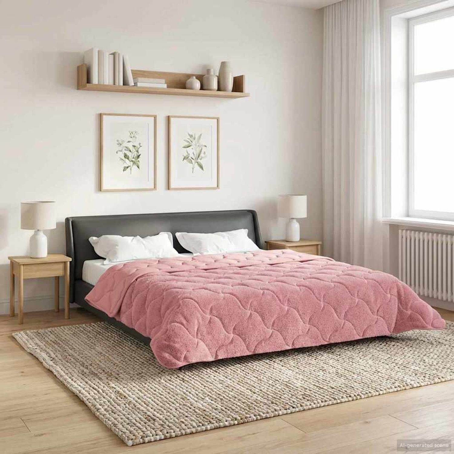 vidaXL Ganzjahresbettdecke Gepolstert Rosa 220 x 240 cm 42026274 Bild 1