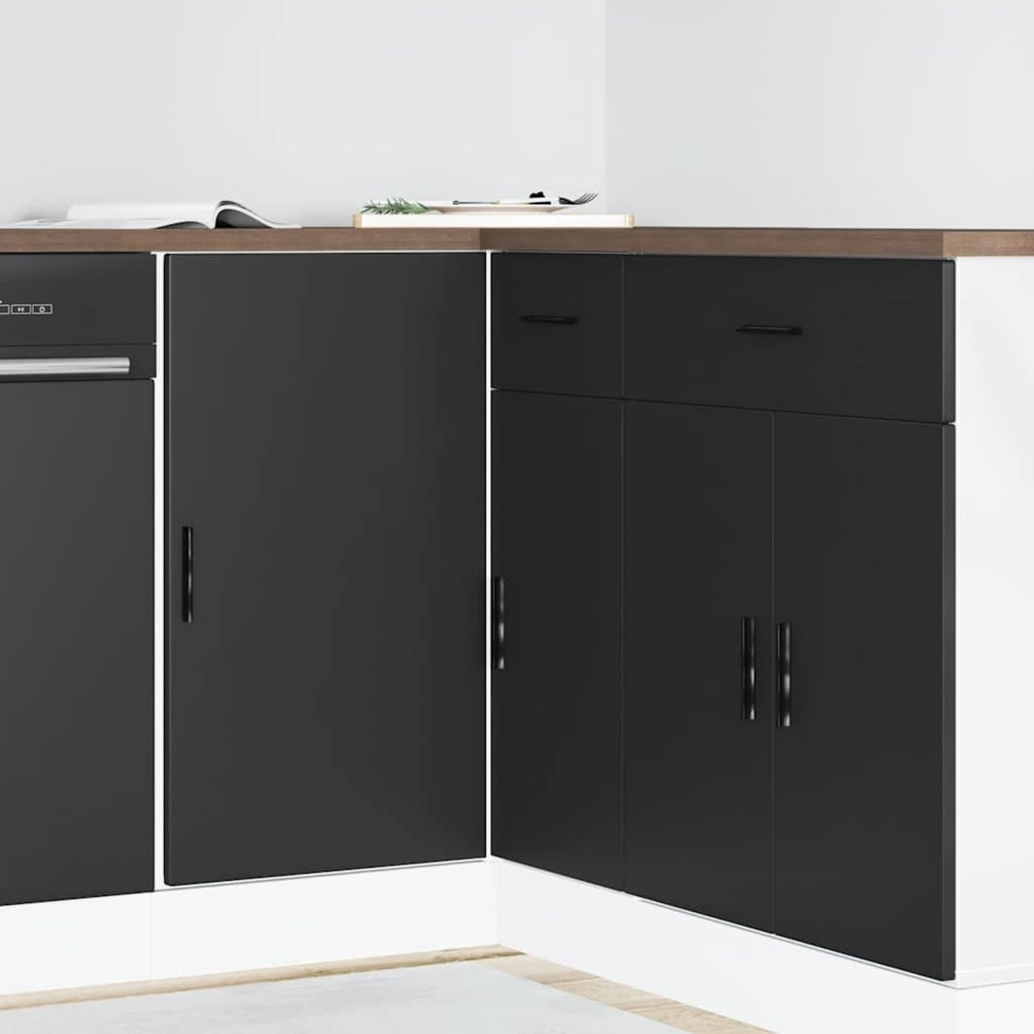 vidaXL Küchenunterschrank Lyon Schwarz Holzwerkstoff 854290 Bild 1