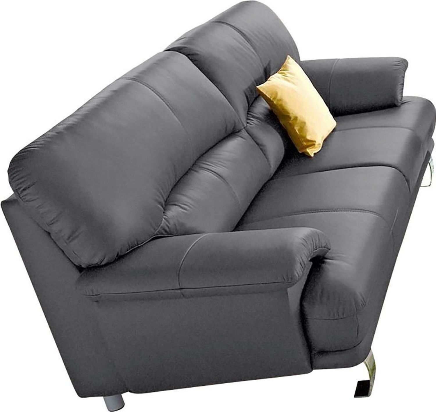TRENDMANUFAKTUR 3-Sitzer Cecilia, in italienischem Design, bequem, mit Chromfüßen Bild 1