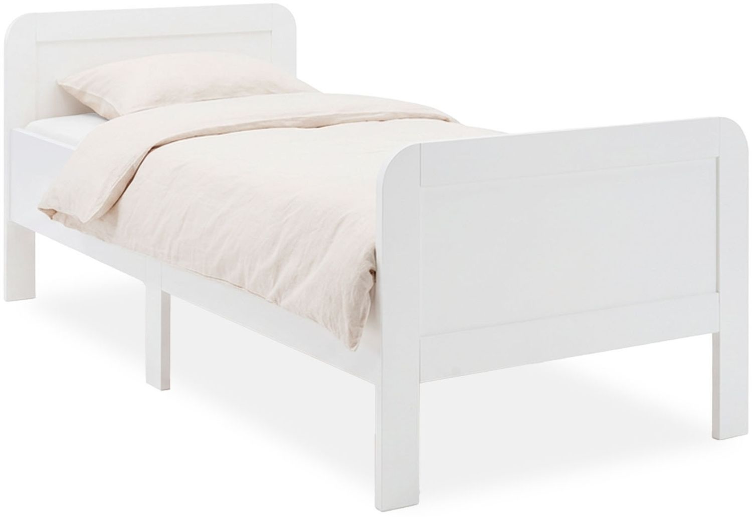 Komfortbett 90x200 Seniorenbett Höhenverstellbar Holzbett Einzelbett Weiß Hohes Bett Bettgestell Bild 1