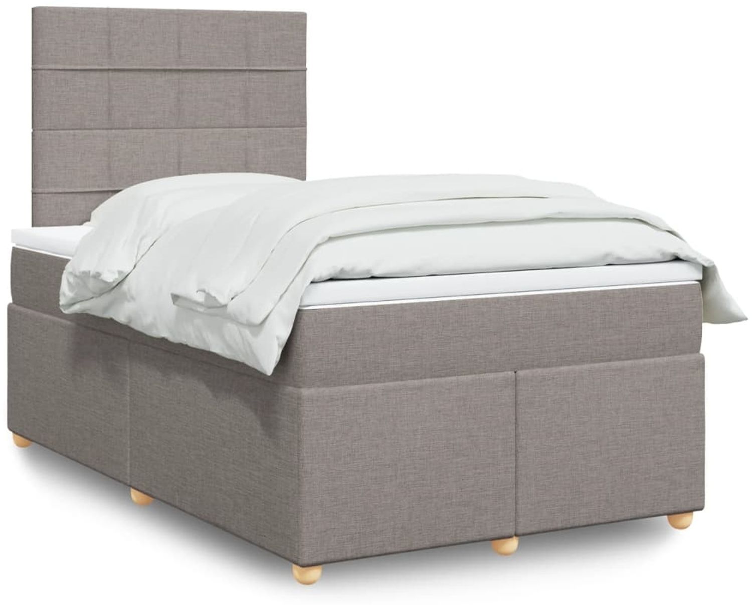 vidaXL Boxspringbett mit Matratze Taupe 120x200 cm Stoff 3291251 Bild 1