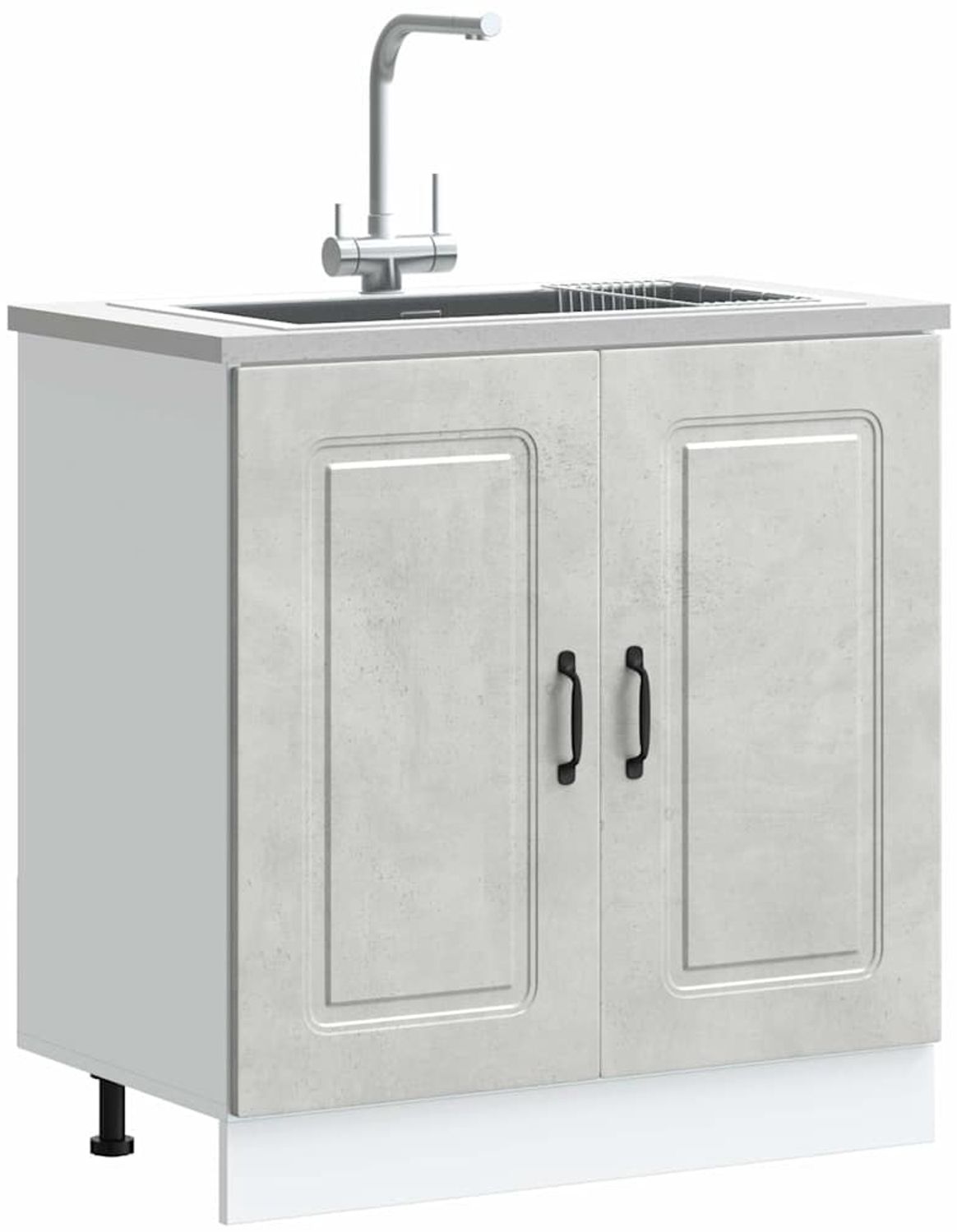 vidaXL Spülenunterschrank Kalmar Betongrau 80x46x81,5 cm Holzwerkstoff 853451 Bild 1