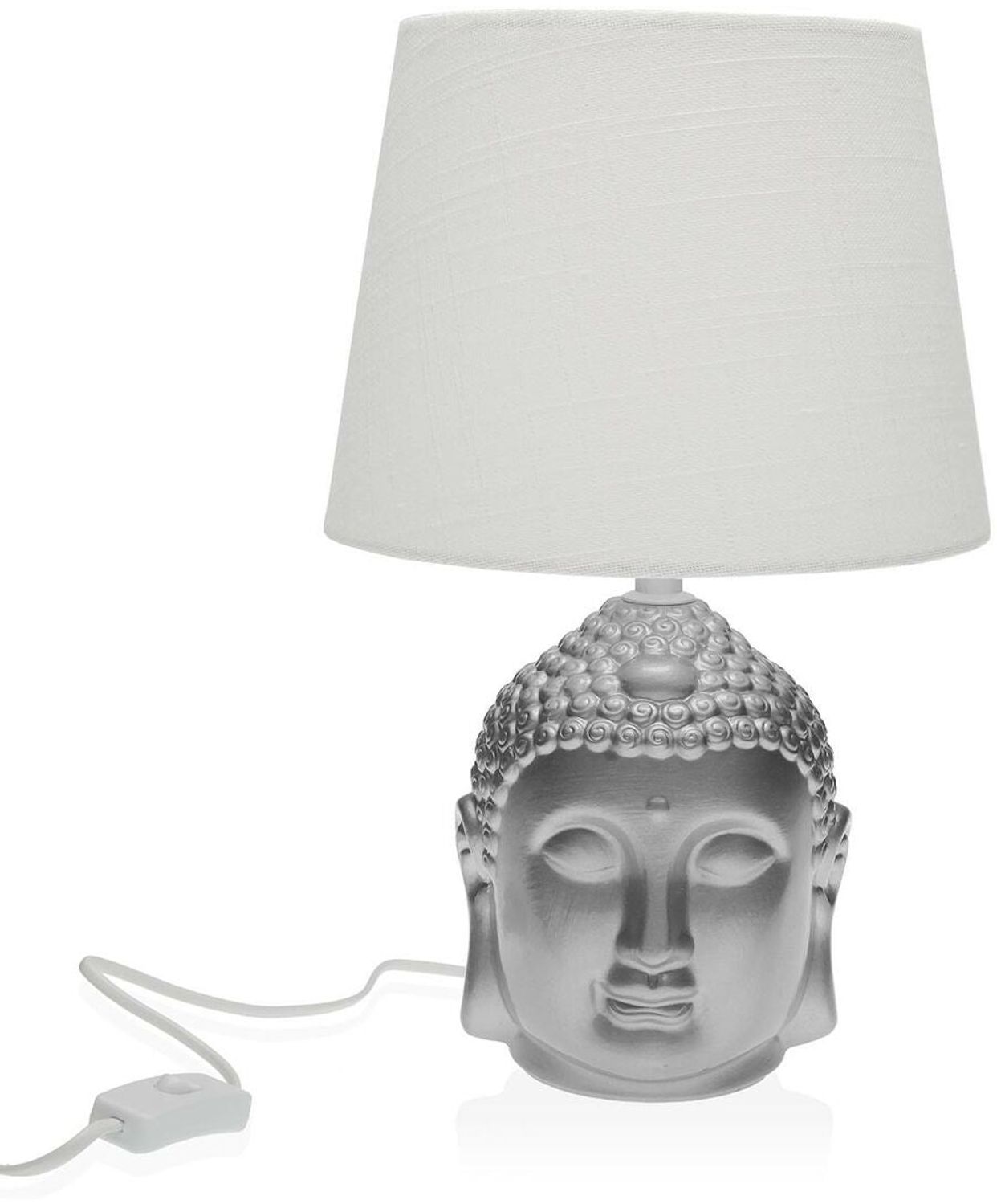Tischlampe Versa Silberfarben Buddha Porzellan (21 x 33 x 21 cm) Bild 1