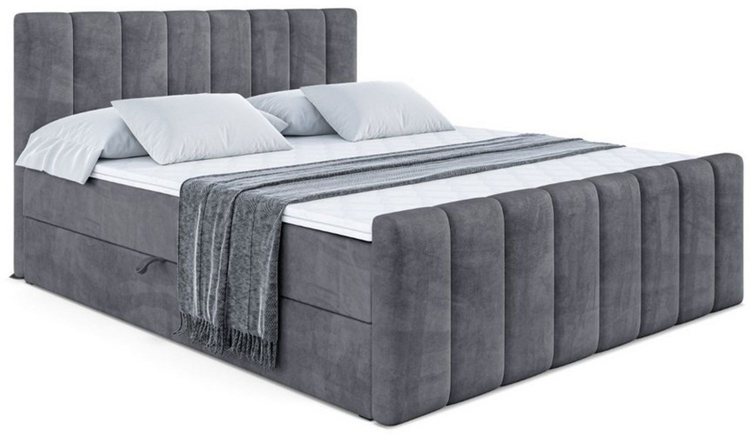 ALTDECOR Boxbett OTTA-Z (Multipocket-Matratze H4, H3 Matratze Bonellfederung, Topper, Kopfteil), Doppelbett mit Fußteil Bild 1