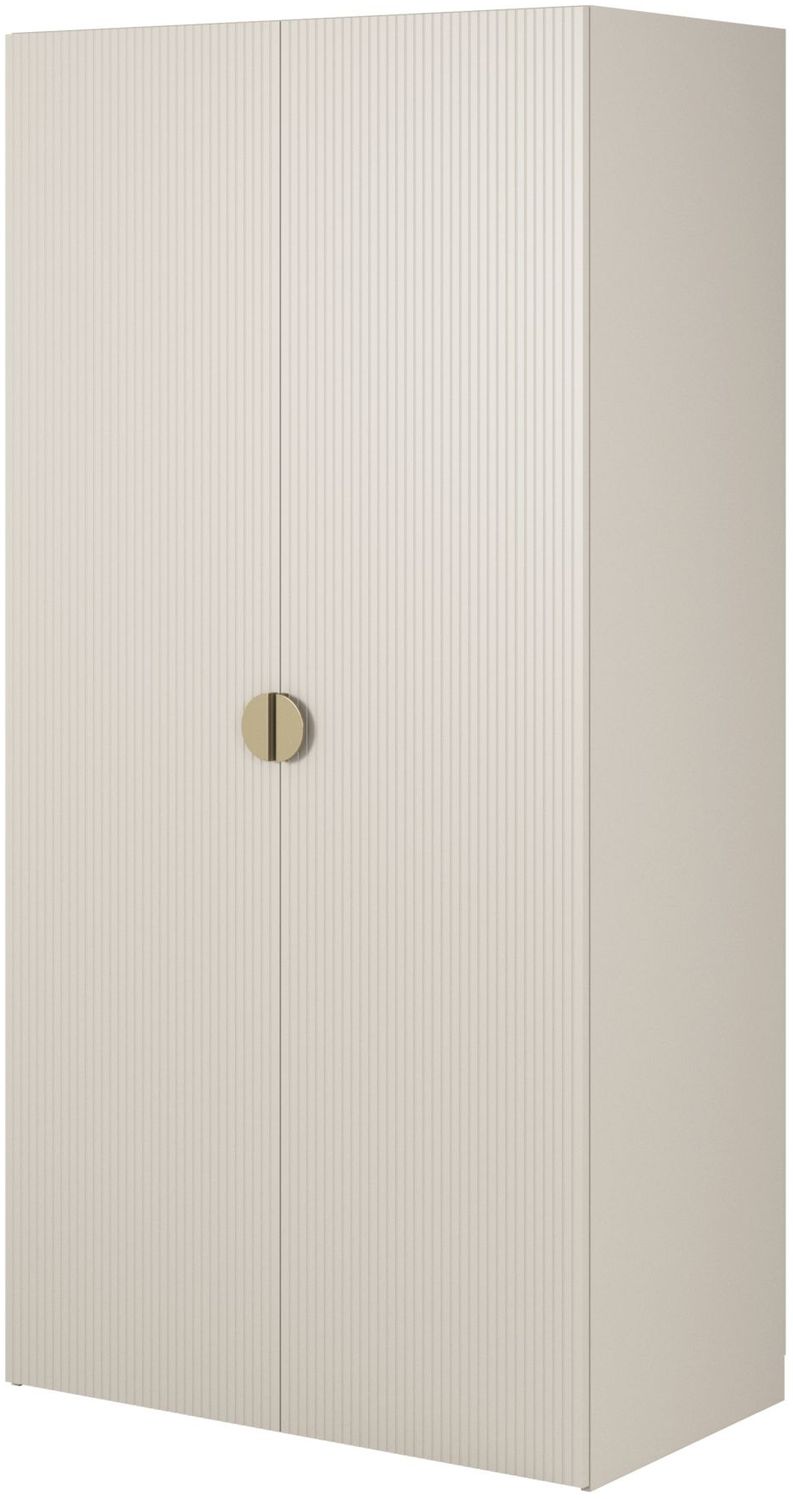 Selsey 'Moonir' Kleiderschrank 2-türig mit Kleiderstange und Schubladen, greige 200 x 100 x 57 cm Bild 1