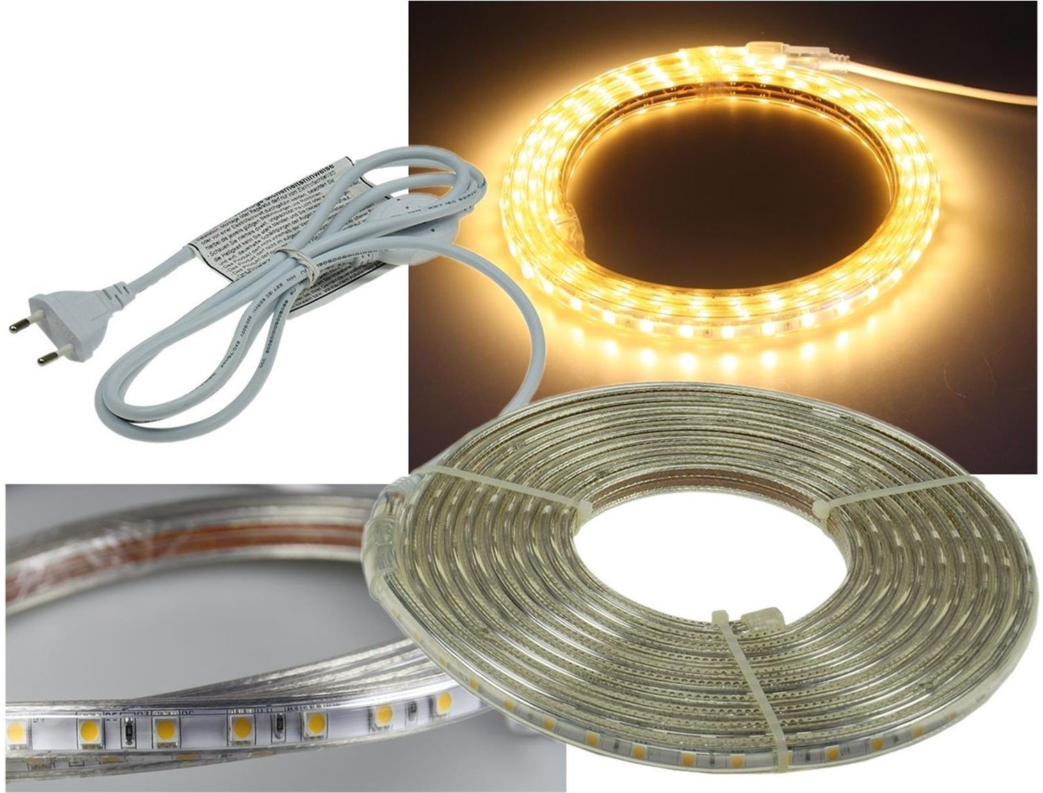 LED-Stripe "Ultra-Bright" 230V, 5,0m600 Lumen/Meter, warmweiß Bild 1