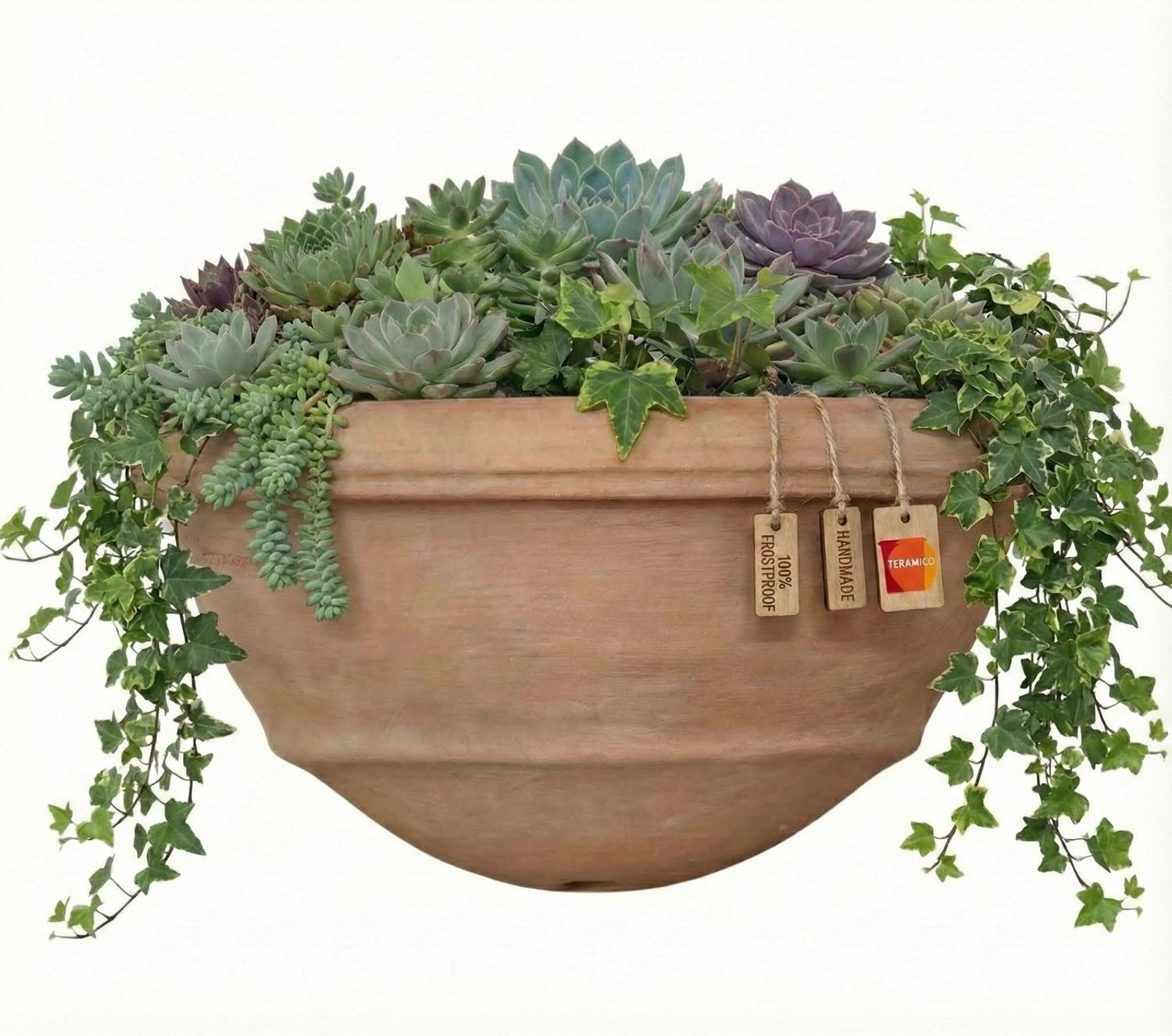 Teramico Blumentopf Pflanzgefäß Wandhänger Terrakotta "Gerla" 41cm Frostfest (1 St), Frostfest, UV-Fest Bild 1