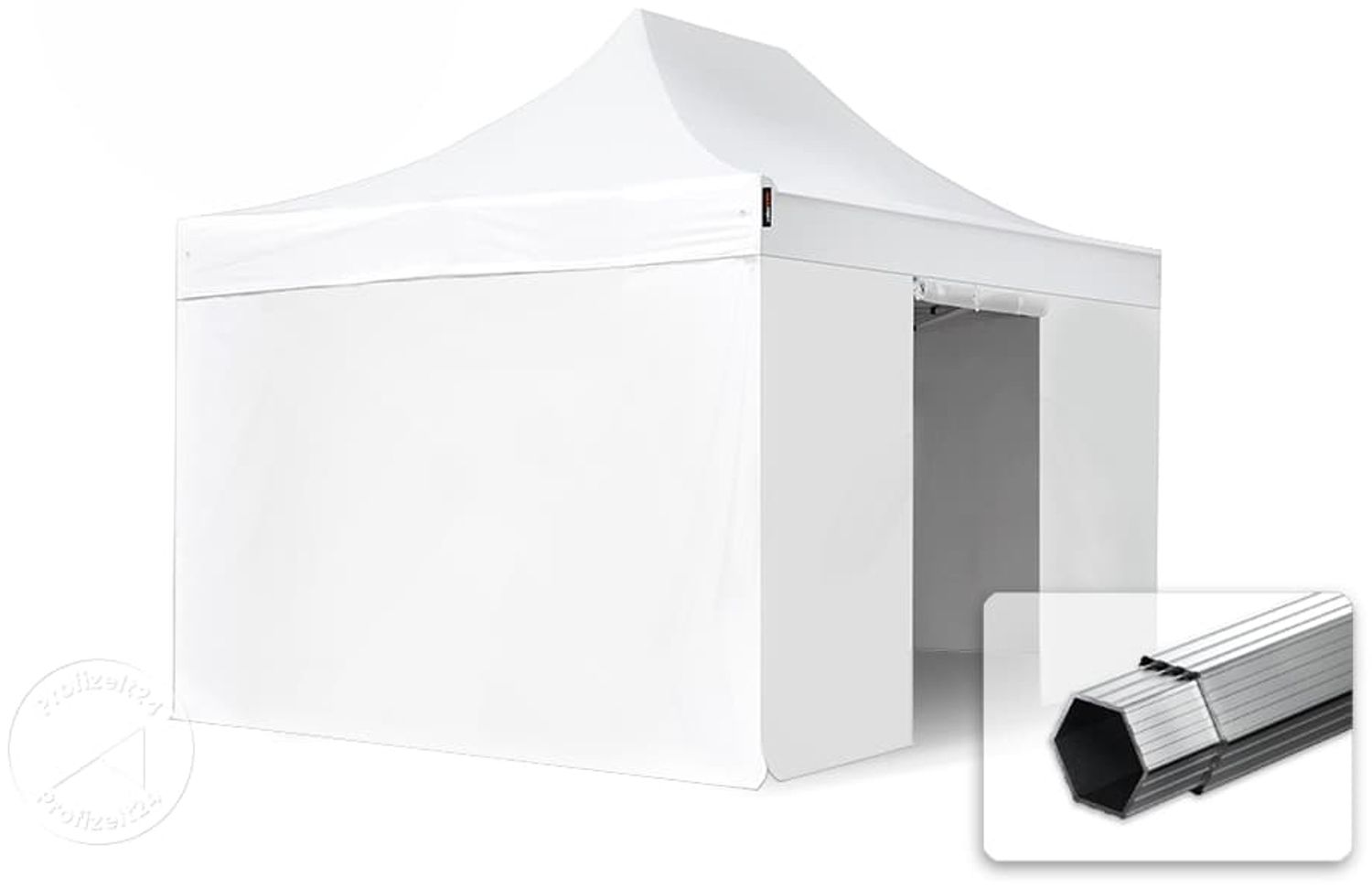 3x4,5 m Faltpavillon PROFESSIONAL Alu 40mm, Seitenteile ohne Fenster, weiß Bild 1