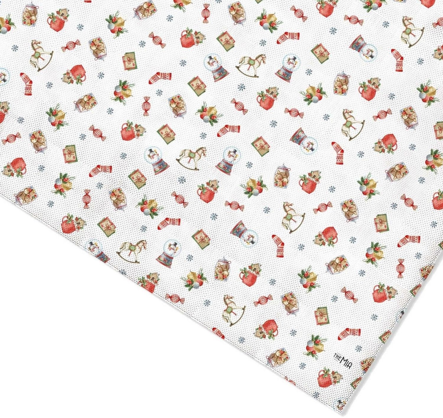 Tischset, 6-teilig, Polyester, Weiß und Grau Bild 1