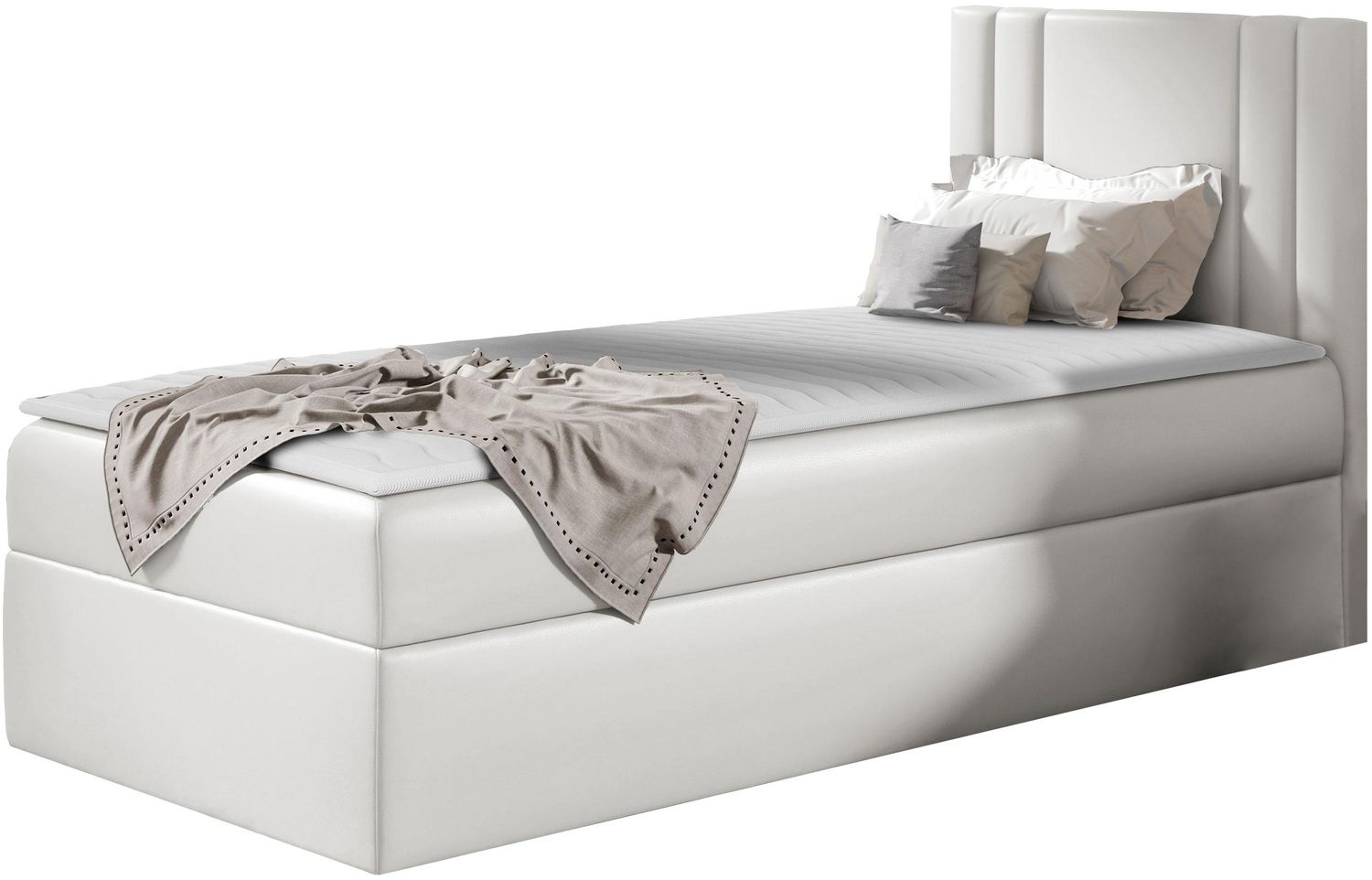 Boxspringbett 'Harlon Mini' rechts, weiß 80x200 cm Bild 1