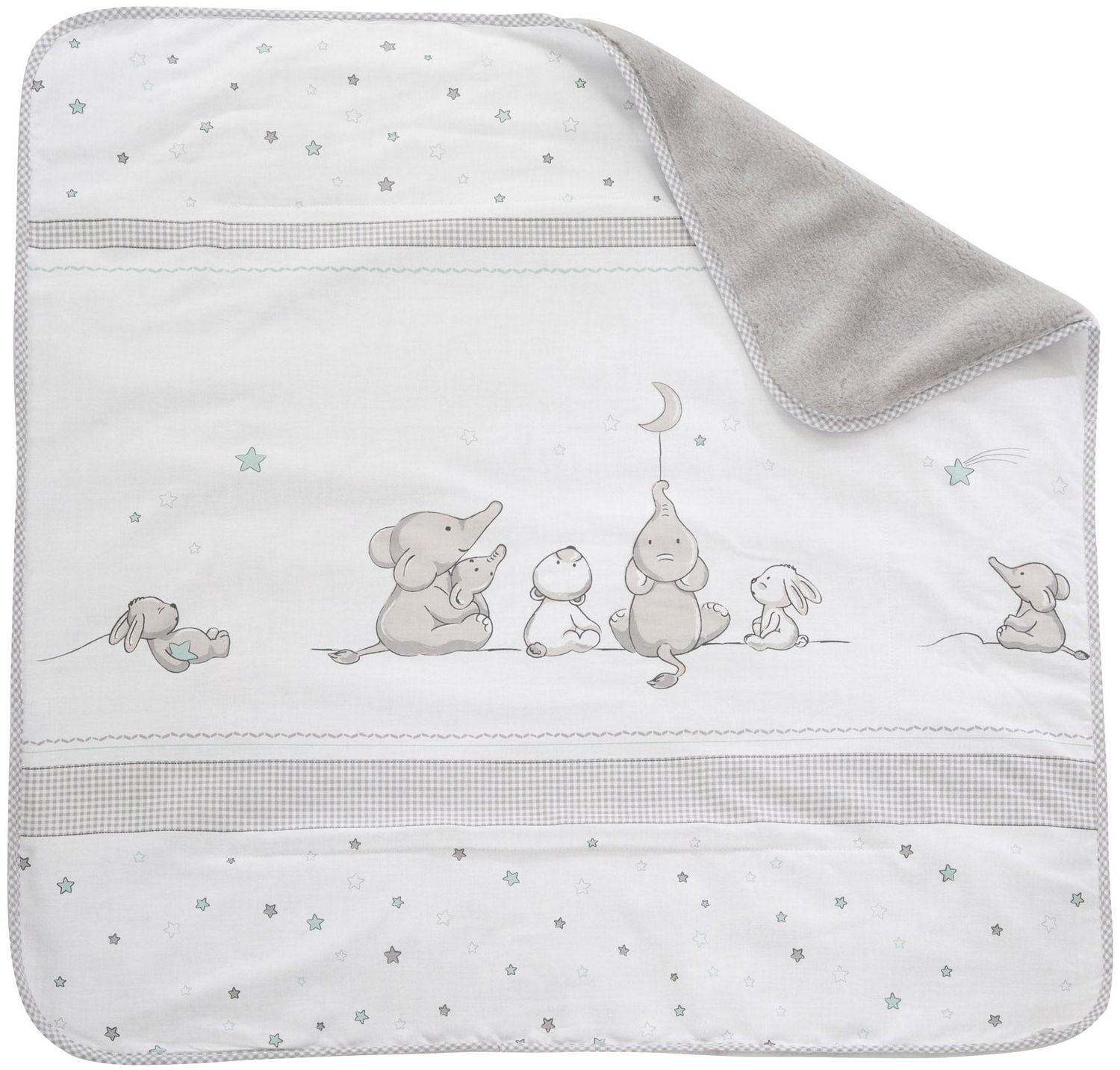 roba Kuscheldecke 'Sternzauber' 80 x 80 cm - Baumwolle - Weiß / Beige Bild 1