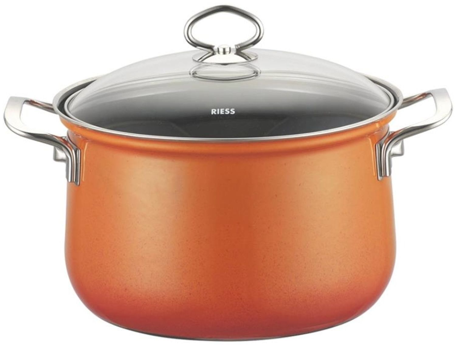 Riess Fleischtopf hoch mit Glasdeckel Ø20cm 3,5 Liter Emaille Nouvelle Corall Bild 1