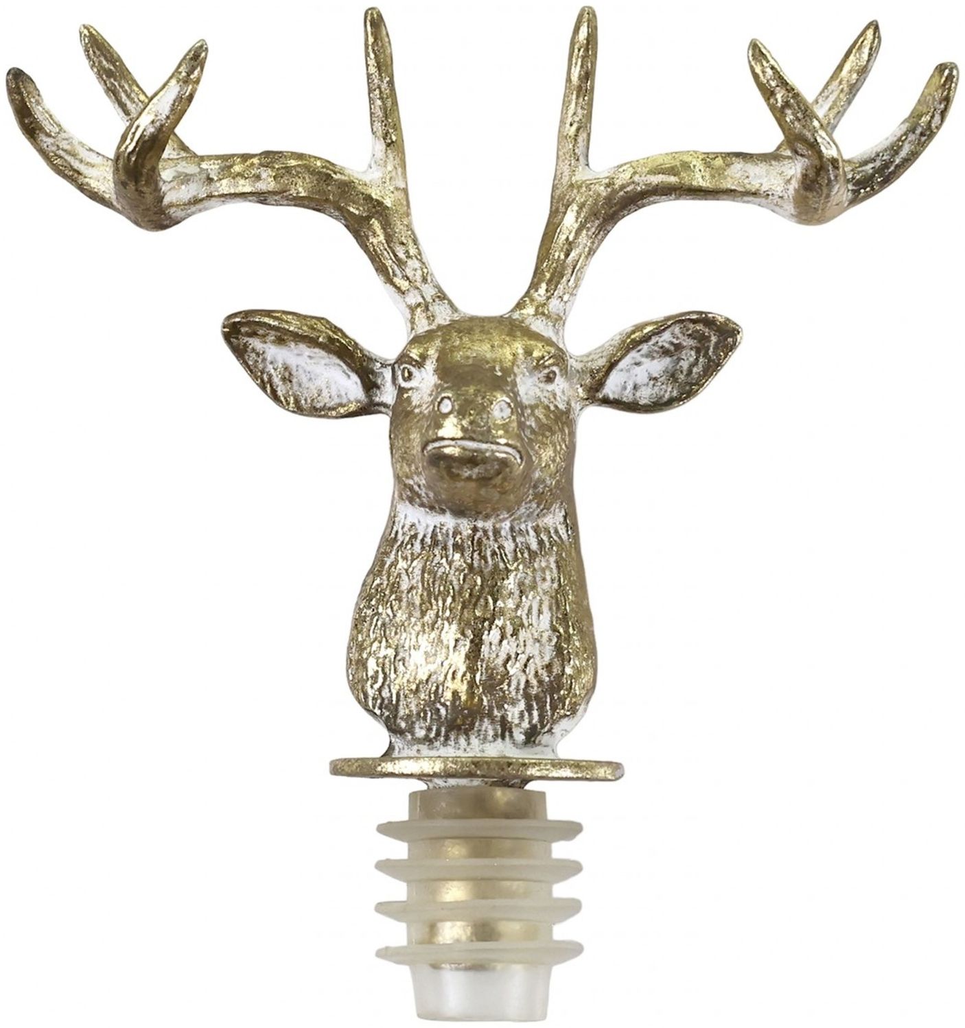 Flaschenverschluss mit Hirsch Polyresin Goldfarben Chic Antique 52045013 Bild 1