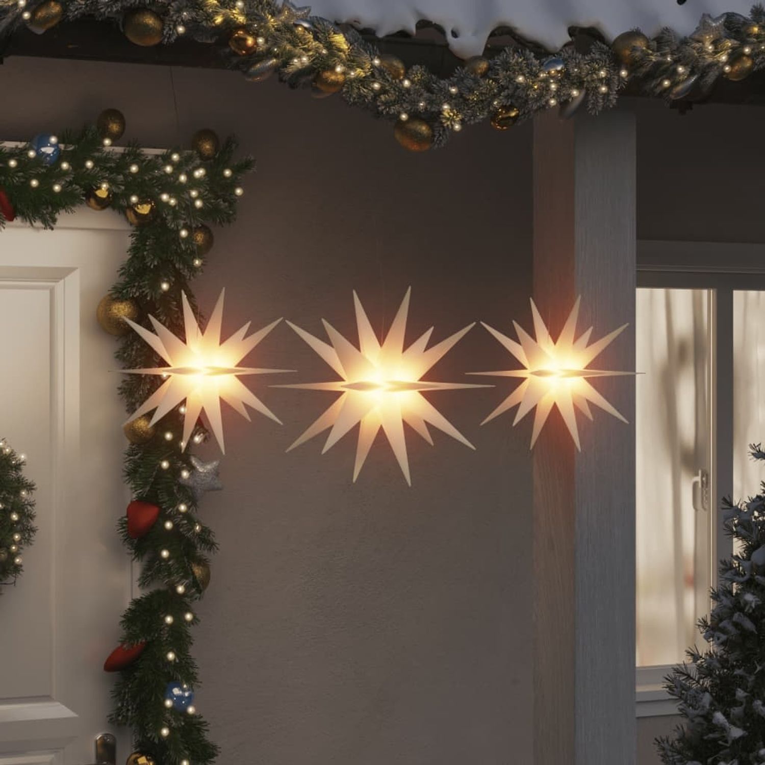 vidaXL LED-Weihnachtssterne 3 Stk. Faltbar Weiß 356197 Bild 1