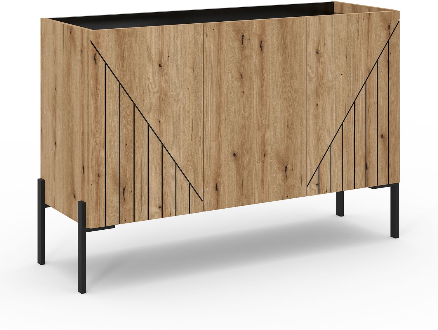 Sideboard B/H/T: 120x81x40 cm in Evoke Oak Nachbildung und schwarz Bild 1