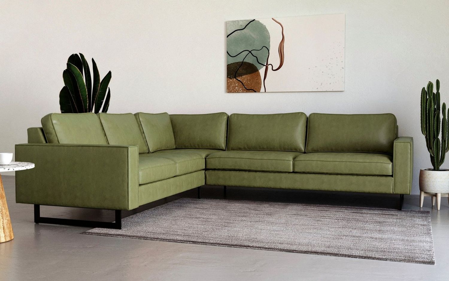 Home affaire Ecksofa Pinto, XXL, 250/290 cm, langer Schenkel, Ottomane, Cord, Chenille, Lederoptik, mit Keder, Metallfüße, Wellenunterfederung Bild 1