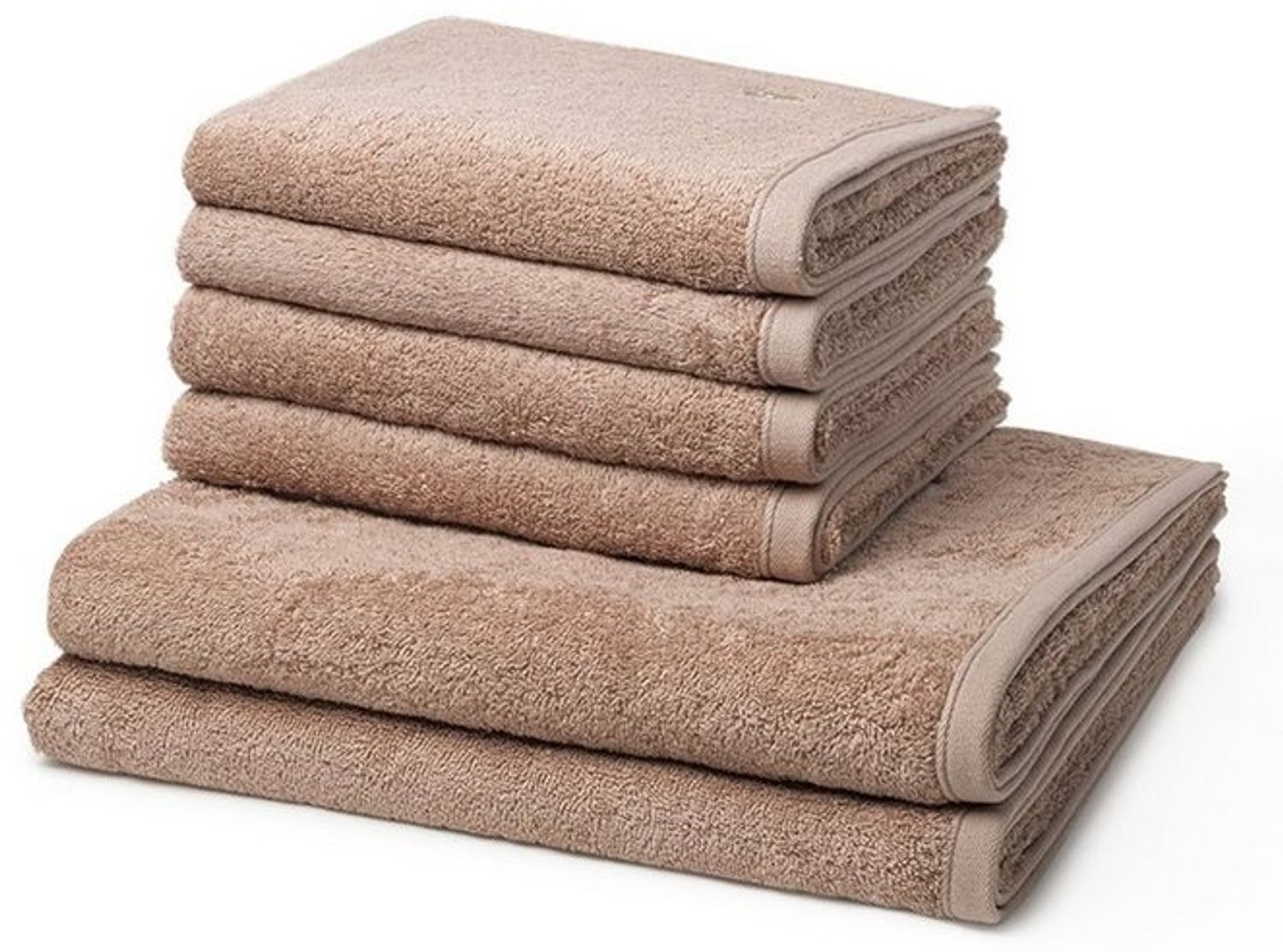 Ross Vita 6 tlg. Frottier-Set - 4 X Handtuch (50 X 100cm), 2 X Duschtuch (70 X 140cm) - 520 g/m2 - Cappuccino Bild 1
