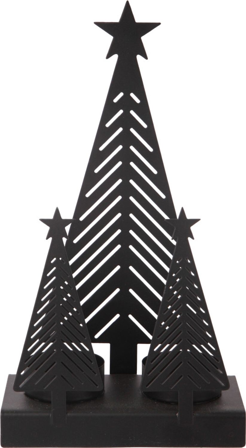 Kerzenhalter Tannenbaum mit Stern Metall 22 x 13 cm Bild 1