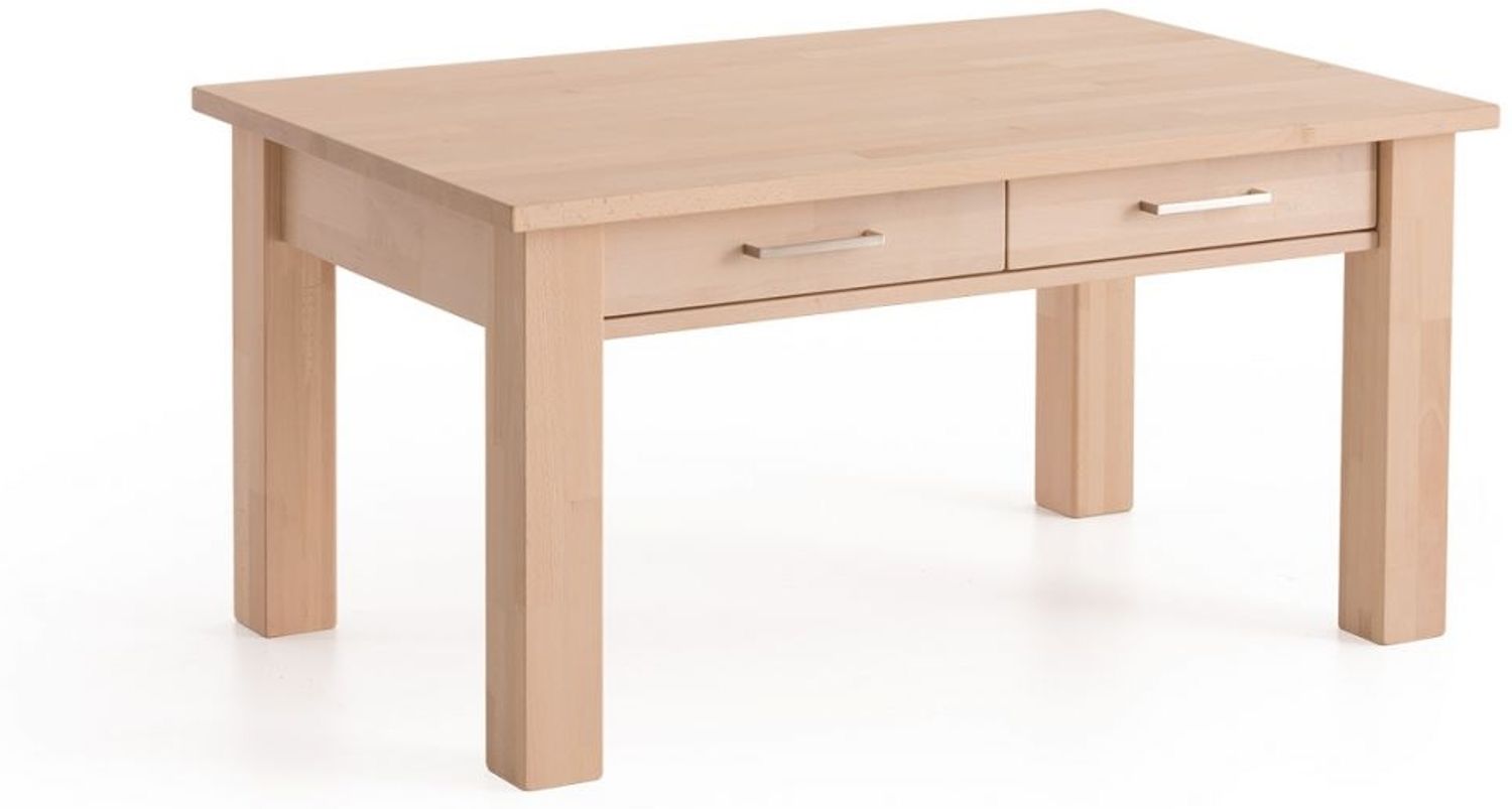Couchtisch Tisch mit Schublade JORGE Eiche Massivholz 135x80 cm Bild 1