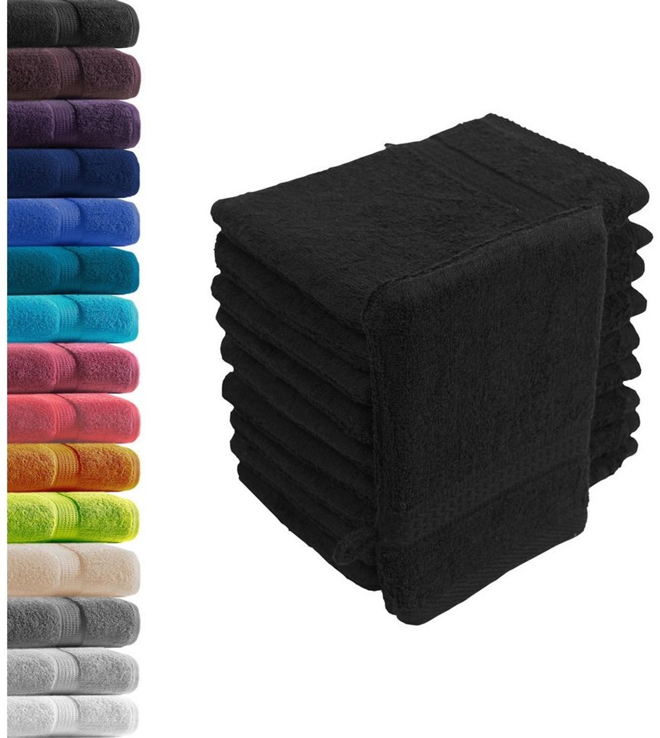 Hometex Premium Textiles Waschhandschuh in Premium Qualität 500 g/m², Feinster Frottier-Stoff 100% Baumwolle, (10er Set), weich, saugfähig, extra schwer & flauschig - TEST BILD TOP MARKE 2025 Bild 1