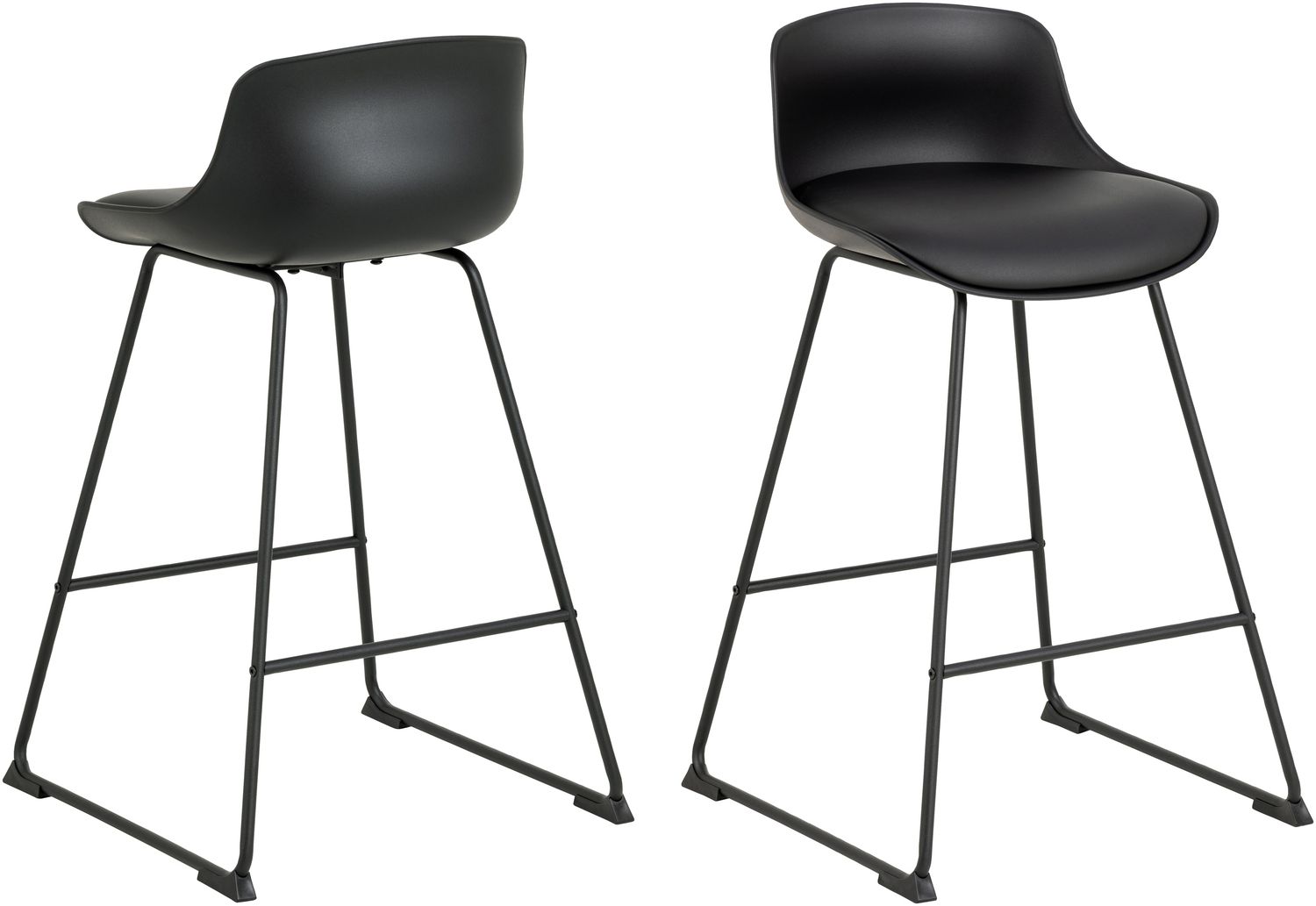 Kufenstuhl >Tina< (2er-Set) in schwarz, Polyurethan, Stahl - 50x84x49cm (BxHxT) Bild 1