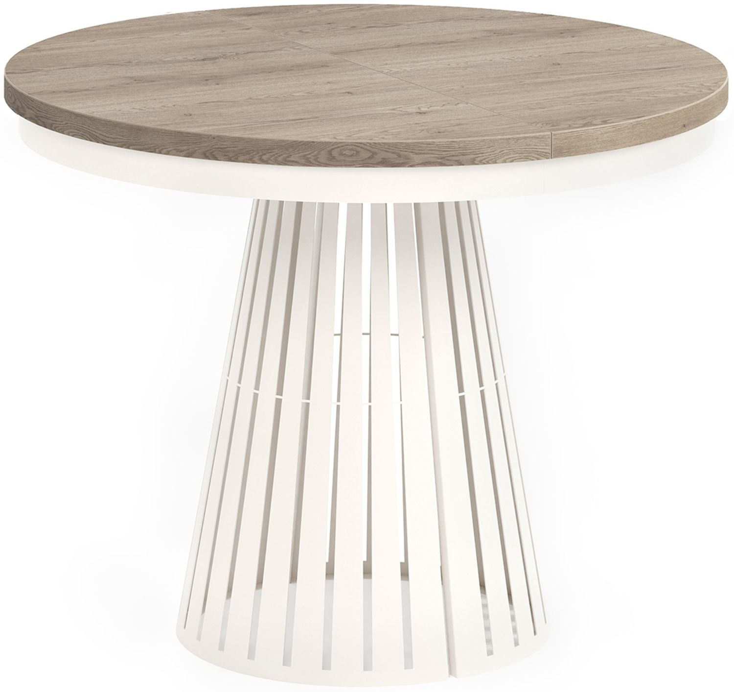 MEBLINI Esstisch Rund Ausziehbar aus Metall - 100-176x76 cm - CONEY - Cremona Terracotta Eiche/Kaschmir - Loft - Esszimmertisch Modern - Küchentisch - Ausziehtisch - Round Dining Table Bild 1