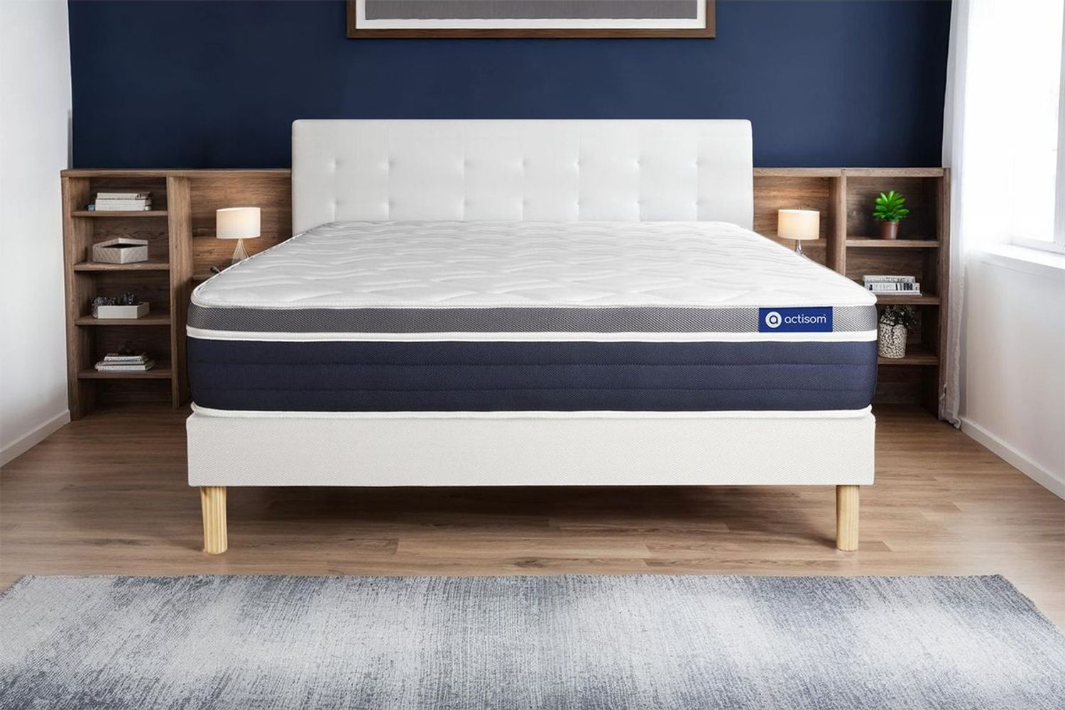 Actimemo confort Matratze 130x220 cm + Bettgestell mit Lattenrost, Härtegrad 3, Memory-Schaum, Höhe : 26 cm Bild 1