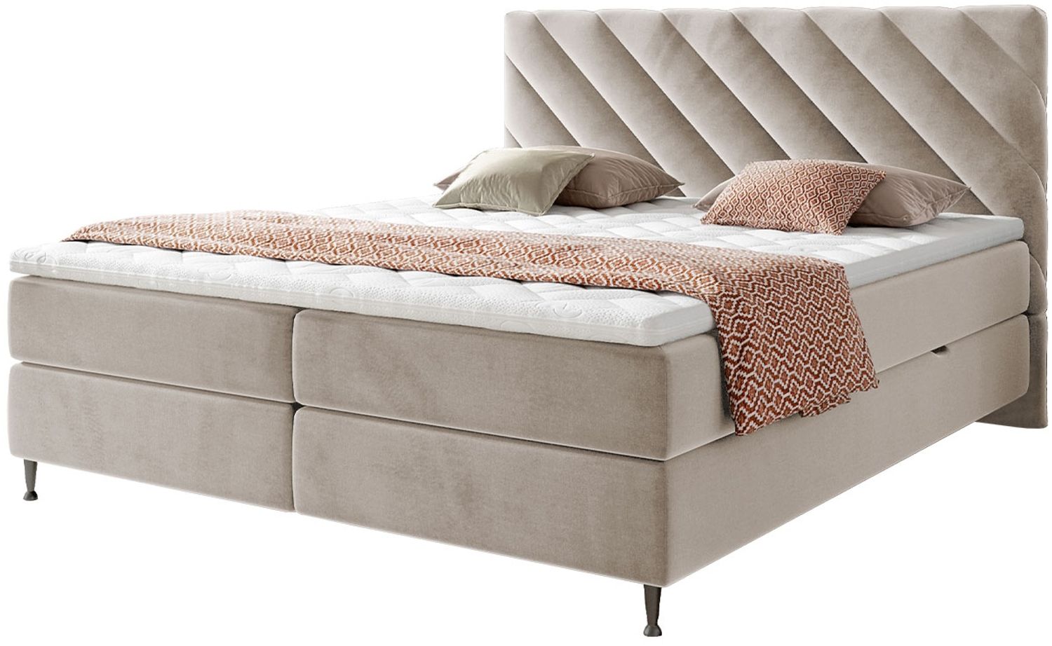 Boxspringbett 'Enzo' Beige 180x200 cm Bild 1