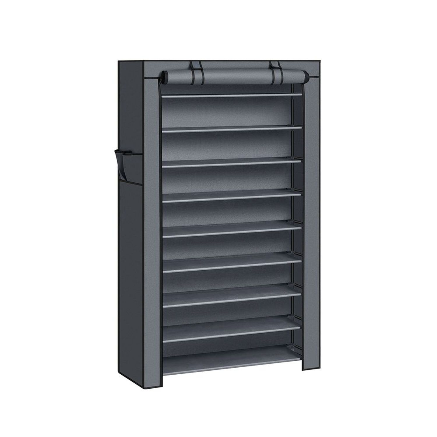 Songmics Schuhregal Schuhschrank, 10 Ebenen, für bis zu 40 Paar Schuhe, Schuhschrank Schuhablage, 85 x 28 x 162 cm, Grau RXJDE36G01 Bild 1