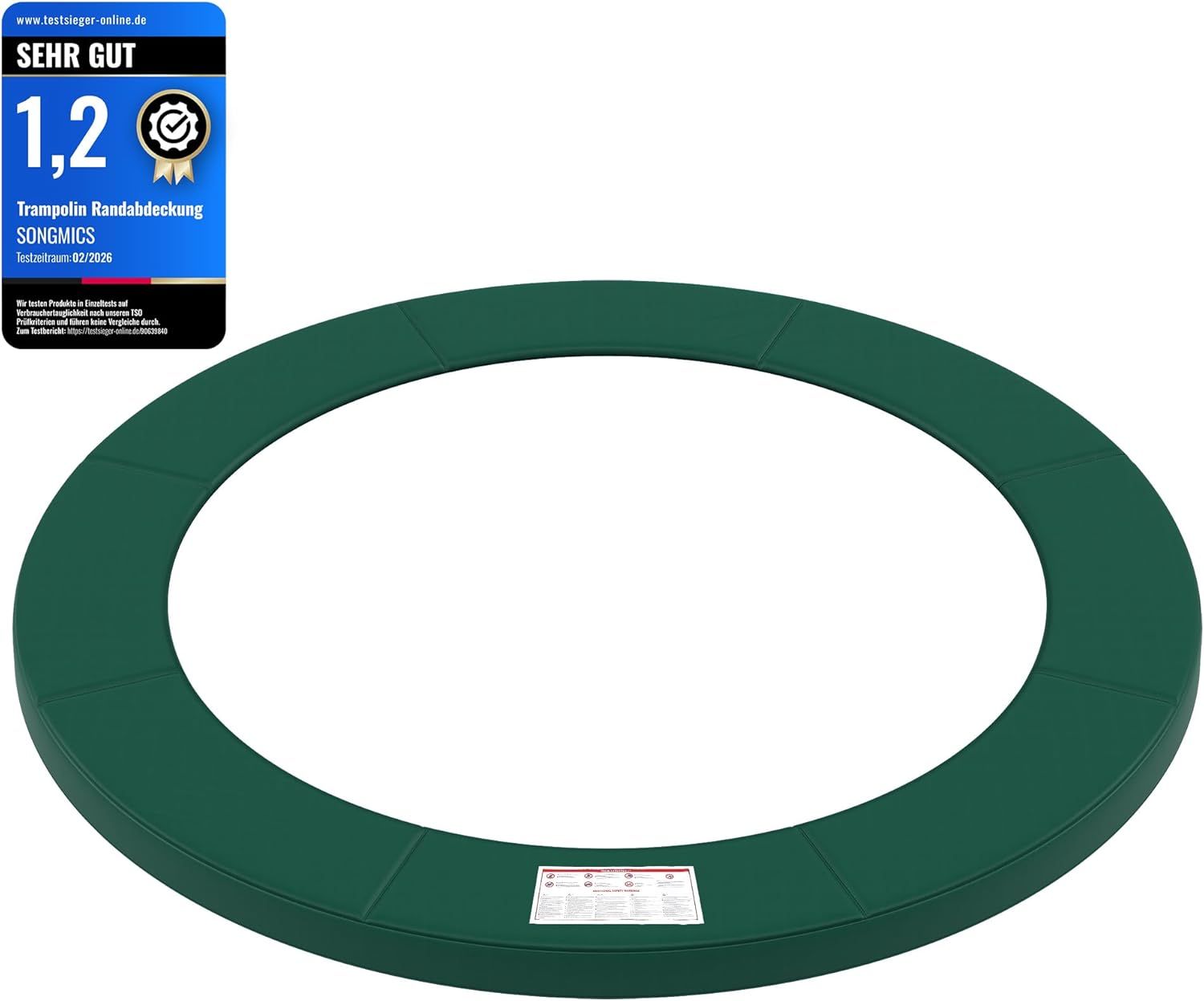 SONGMICS Trampolin Randabdeckung, 100% UV-beständig, Reißfest, PVC, Grün, 244,0 cm Bild 1