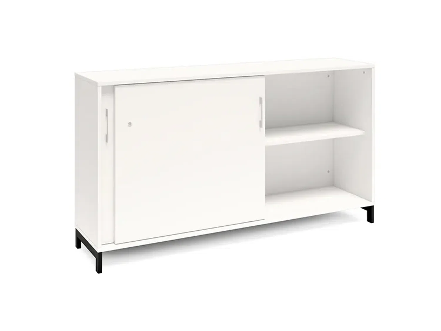 Büroschrank DNA 1600x890 mm Weiß/Schwarz Schiebetür 2A4 Bild 1